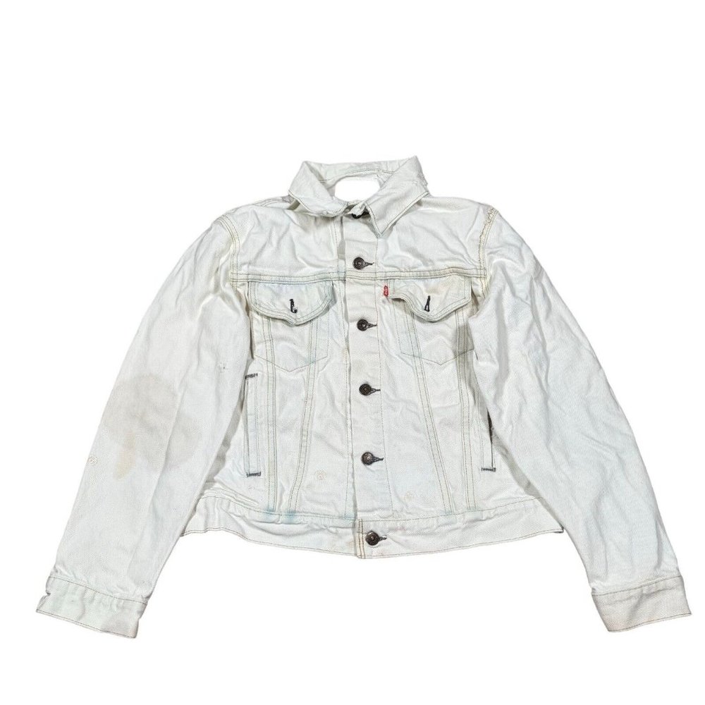 Vintage Levi's Men's Trucker Denim Whit Jacket‎ Sz 42 [FLAWS]